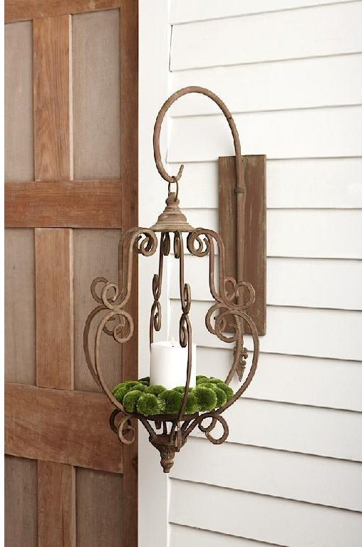 31' Metal Scroll Lantern with Bracket